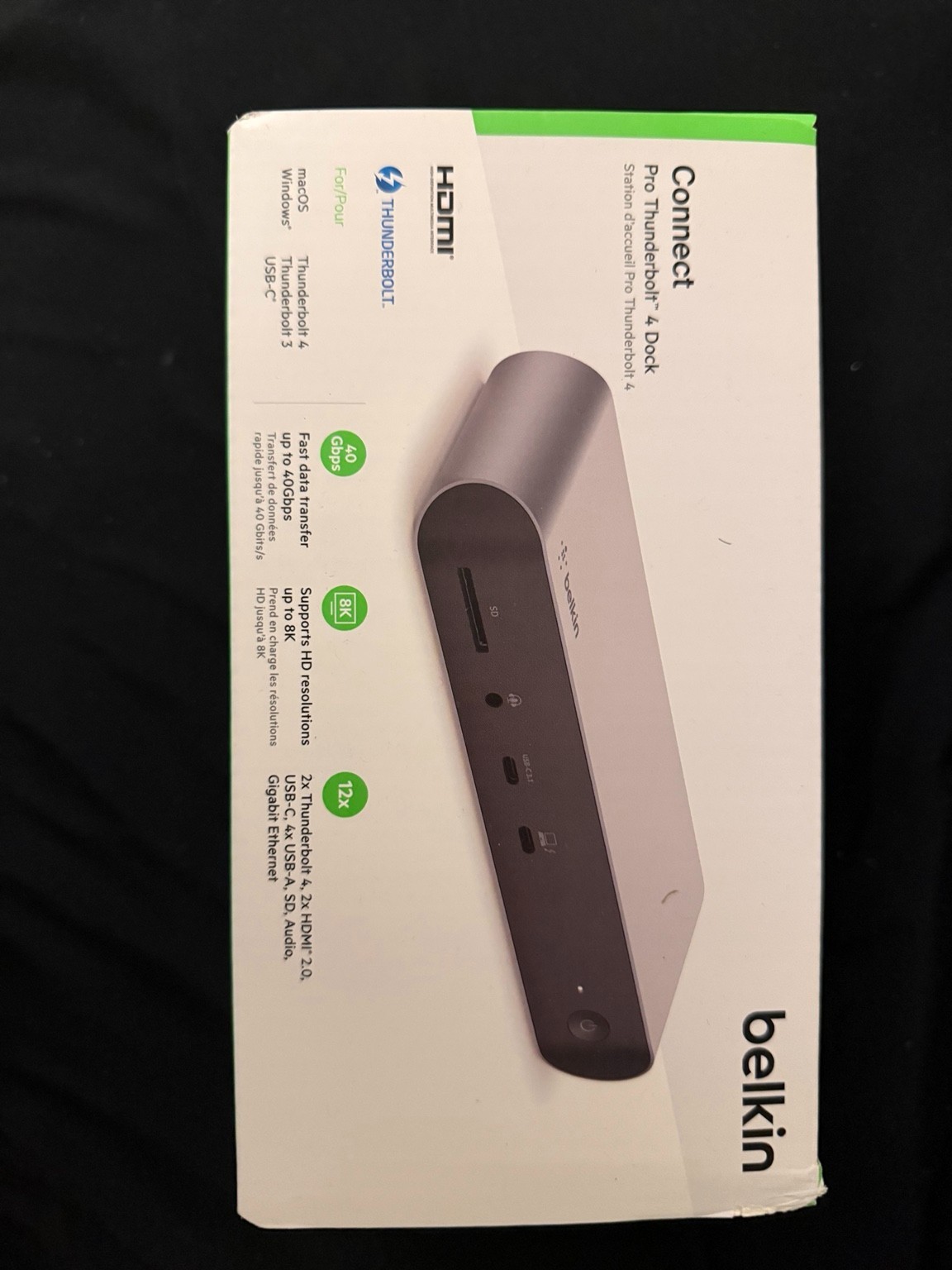 Belkin Connect Pro Thunderbolt 4 Dock 12-in-1 40Gbps 8K HDMI USB-C NEW