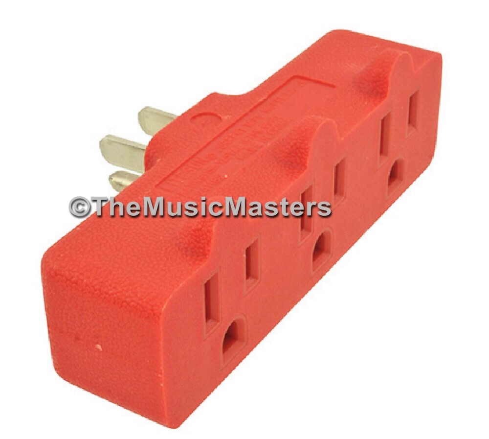 Triple 3 Outlet AC Wall Plug HD Power Tap Splitter Grounded Electric Adapter