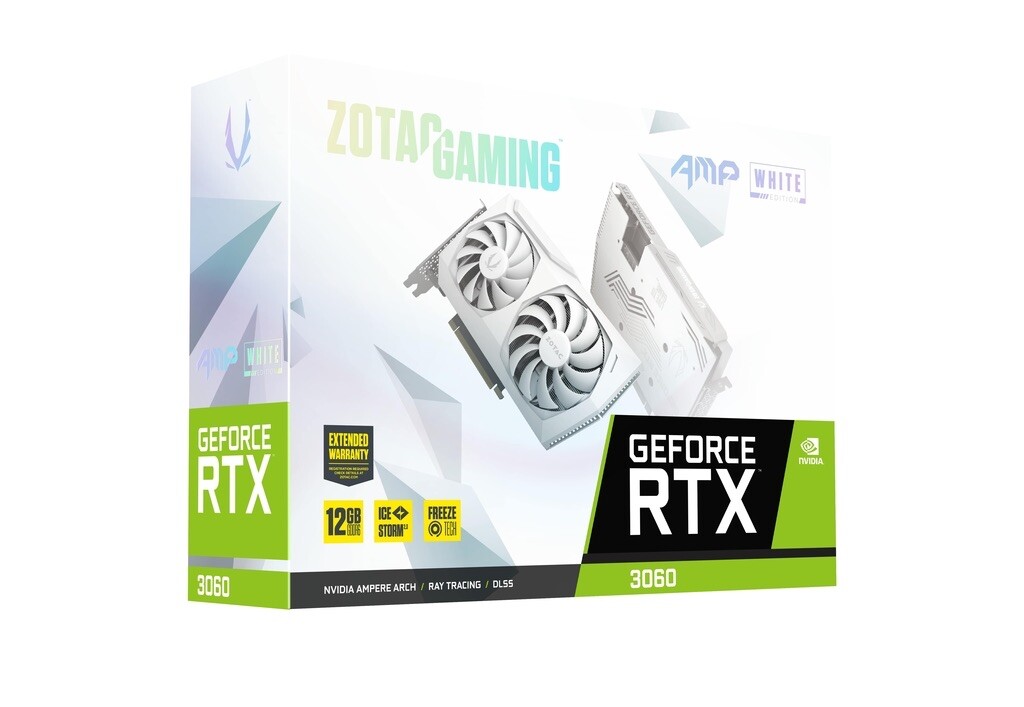 ZOTAC GAMING GeForce RTX 3060 AMP White Edition 12GB GDDR6 Graphics Card SEALED