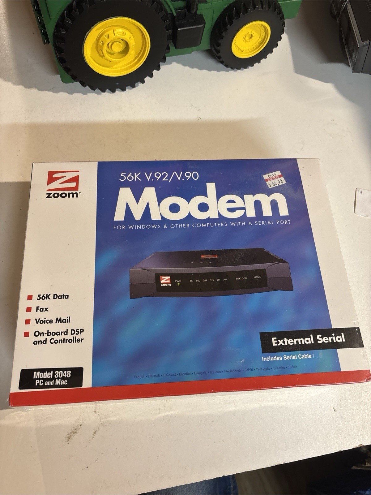 Zoom Model 3049 56K V.90 V.92 External Serial Modem - New/Sealed Box
