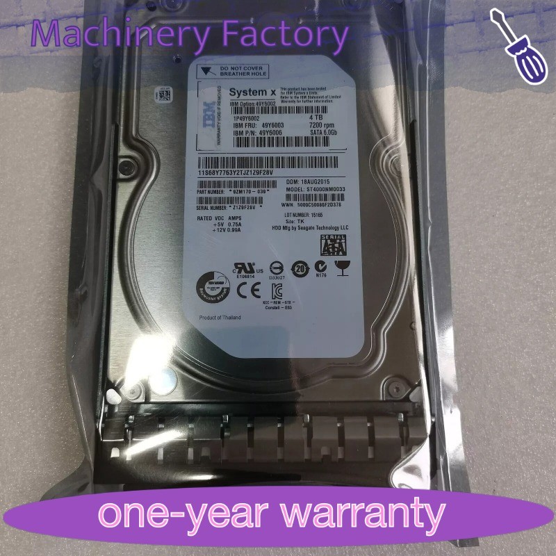 1PCS Open Box 49Y6003 49Y6002 49Y6006 LENOVO / IMB 4TB SATA 7.2K 3.5" 6GBPS - G