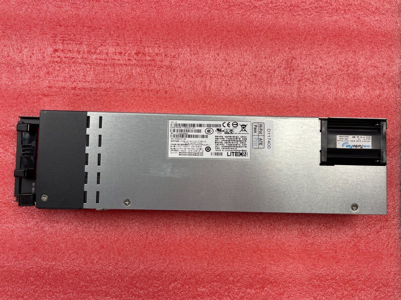 C3KX-PWR-1100WAC V01 Cisco 3560X/3750X Series1100W AC PowerSupply341-0354-01