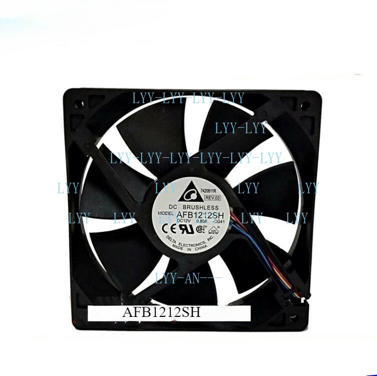 Delta AFB1212SH Axial fan DC 12V 0.8A 120*120*25MM 4pin Server cooling fan