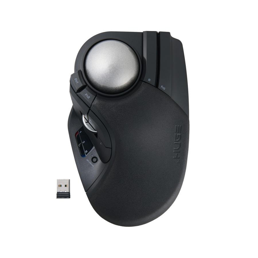 ELECOM HUGE PLUS Trackball Mouse Bearing Wireless 10 Buttons Black M-HT1MRBK-G