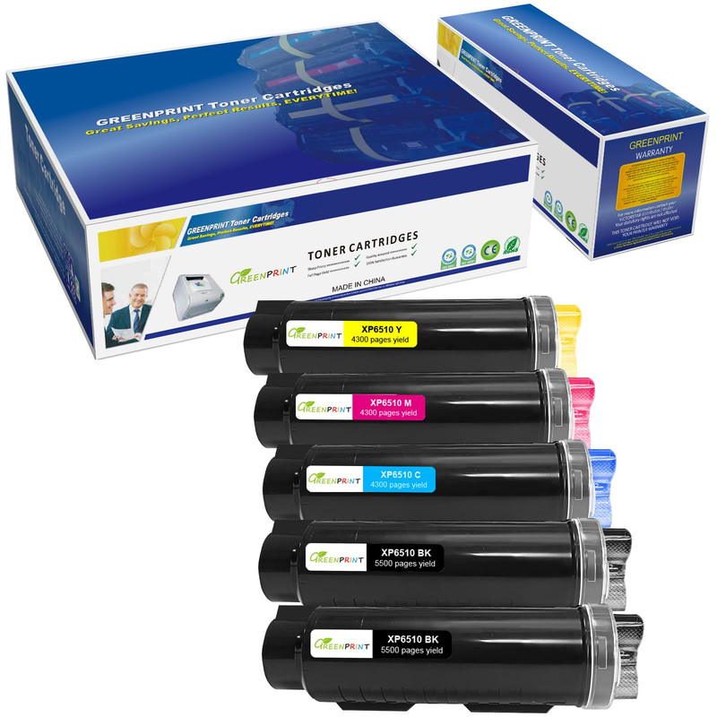 Greenprint 5 Packs 6510 6515 Compatible Toner Cartridges Extra High Yield 5500