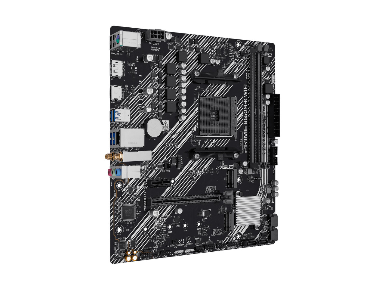 ASUS PRIME B550M-K WIFI AM4 mATX motherboard, DDR4, PCIe 4.0, 2xM.2, WiFi 6, 1Gb