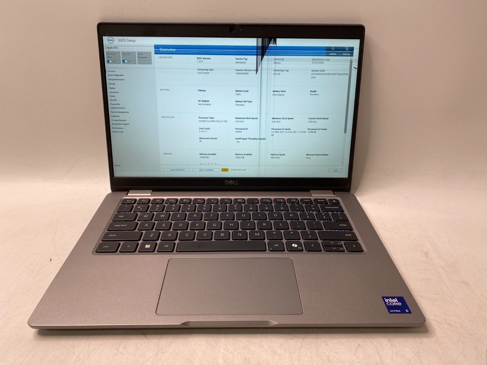 FOR PARTS Dell Latitude 5350 Ultra 5 125U 16GB LPDDR5 No SSD - Broken Screen