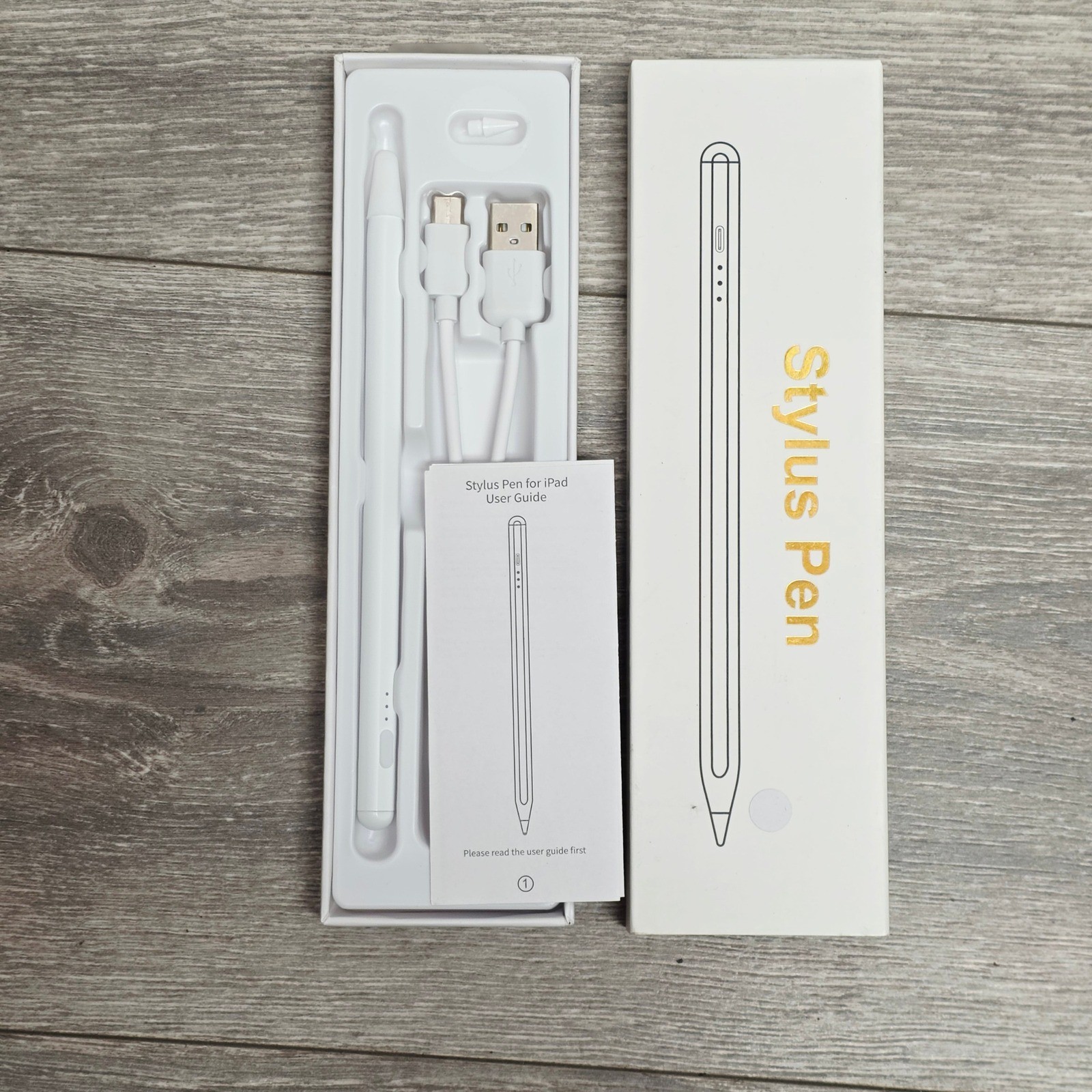 Stylus Pen for iPad 2018-2024 White Active Digital Pencil USB-C Fast Charge