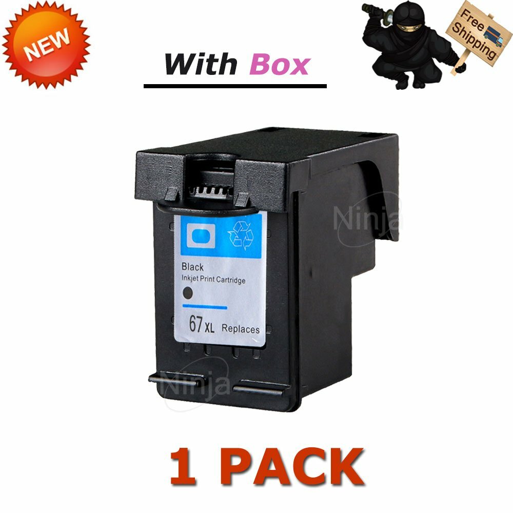 1Pk 67XL Black Ink Cartridge For HP ENVY 6052 6055 6058 6075 Deskjet 2722 2732