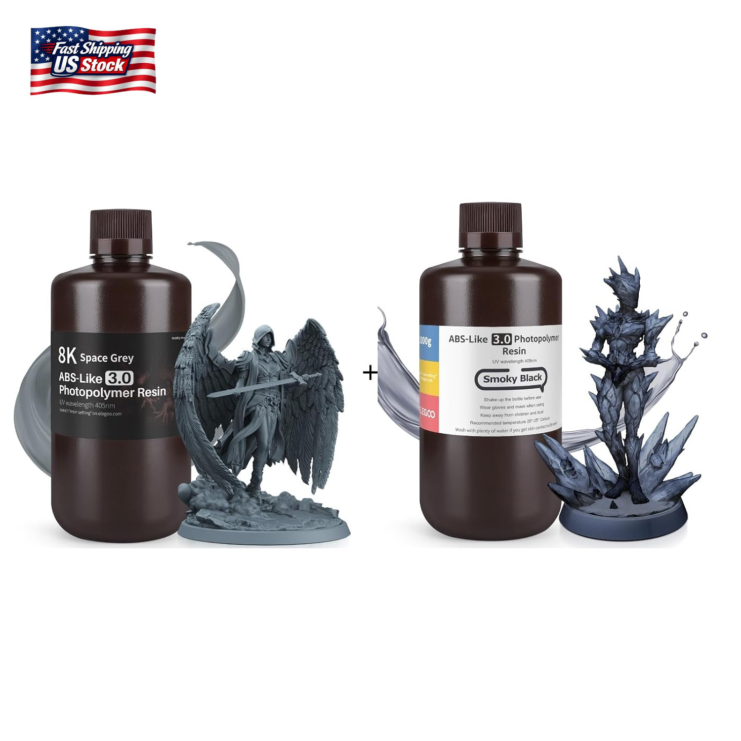 ELEGOO 8K Abs-Like Resin 3.0, Photopolymer Resin UV Curing 405Nm, Upgraded ABS 3