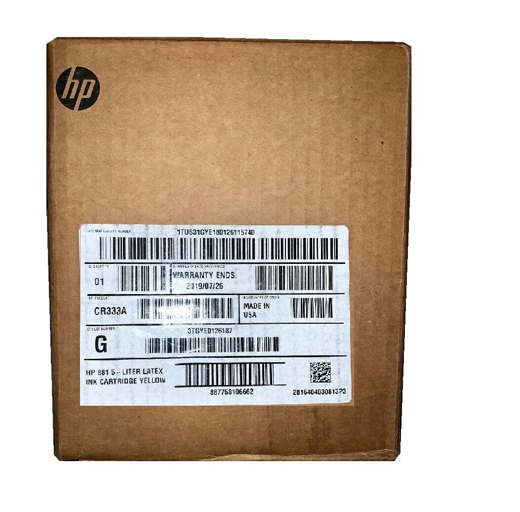Original HP Latex Ink 1500 3000 3100 3500 / CR333A No. 881 YELLOW 5 Liter