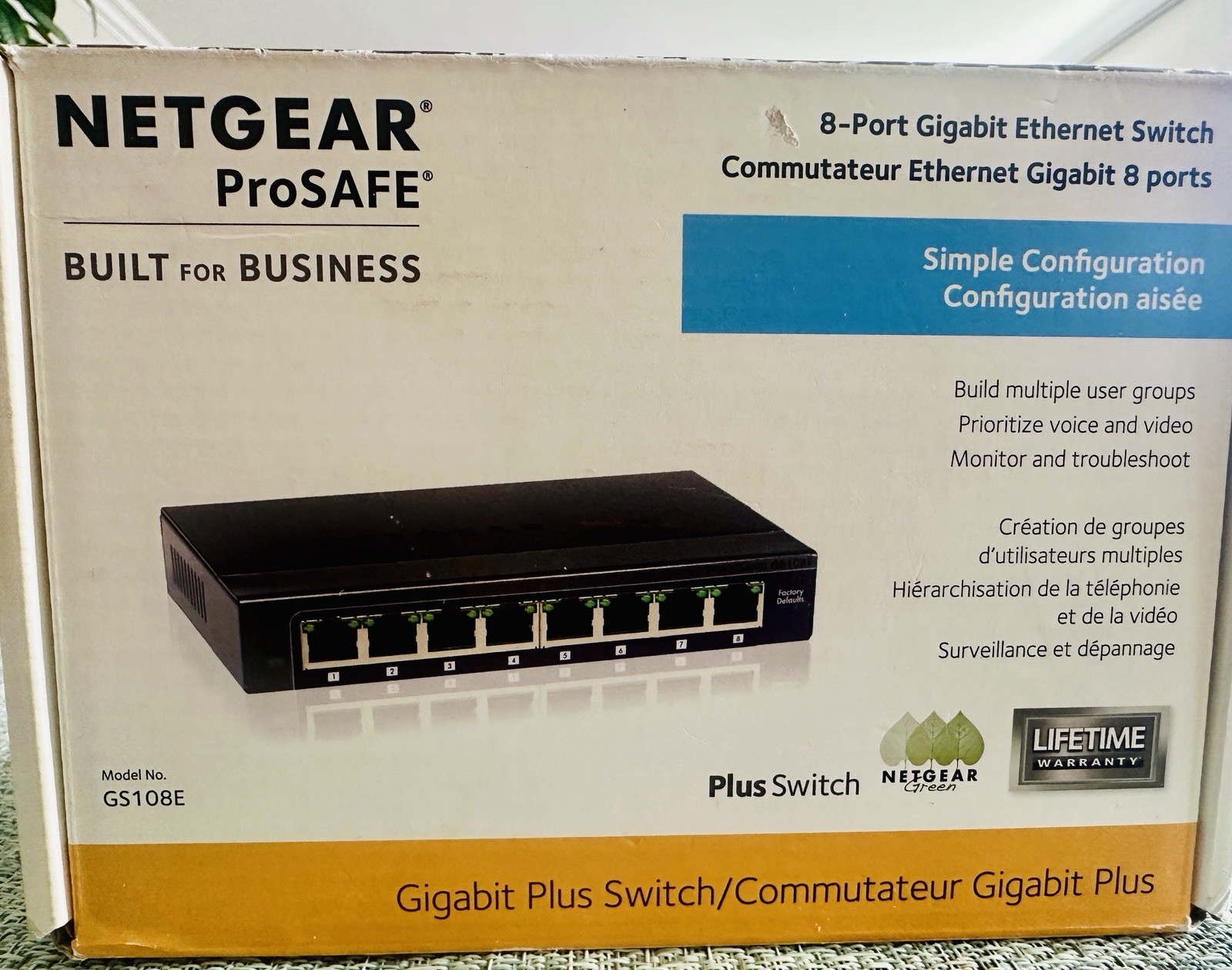 Netgear GS108E v2 8-Port Gigabit Business Smart Managed Plus Switch SEALED & NEW