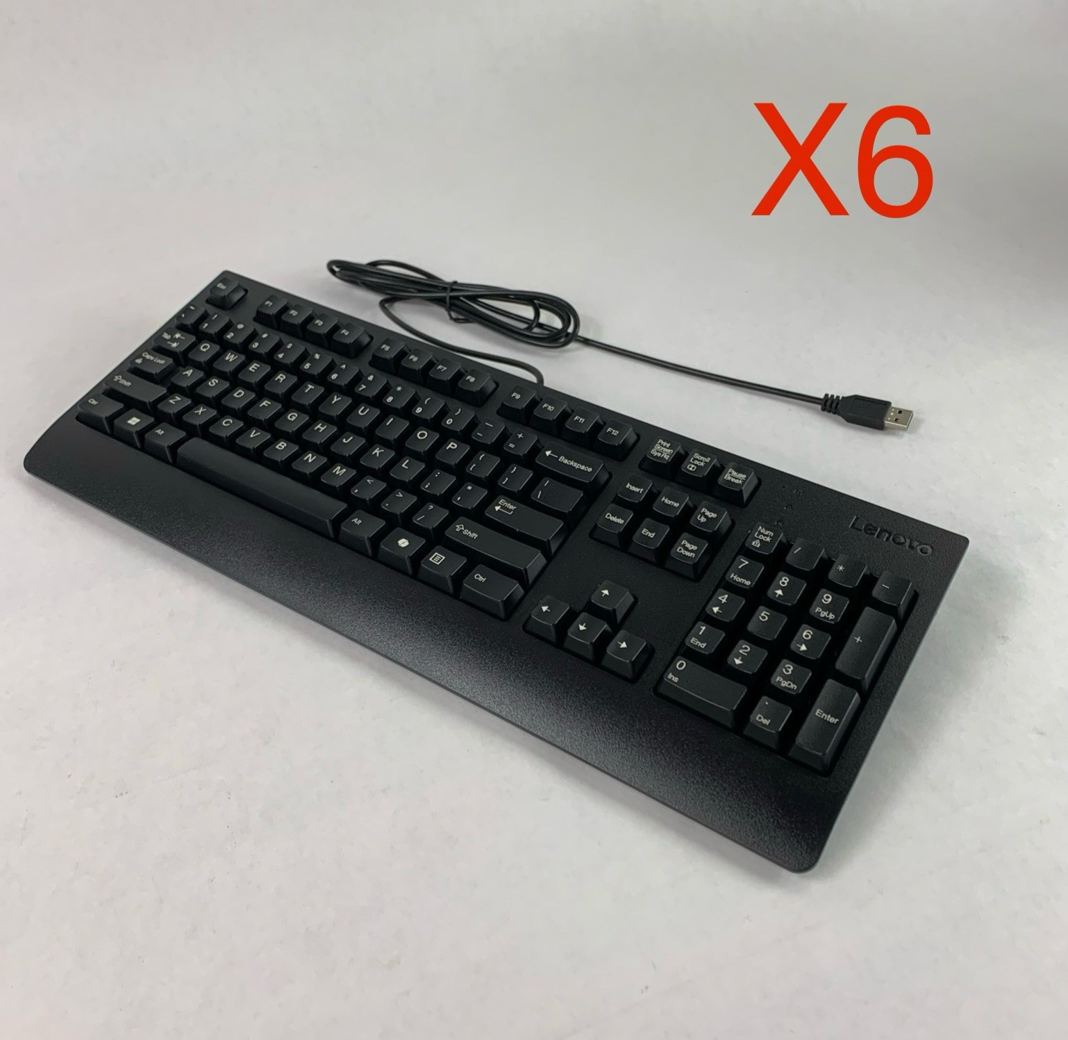 Lenovo 1PSD51P47999 Wired USB AI Desktop Keyboard Black - Untested - Lot of 6