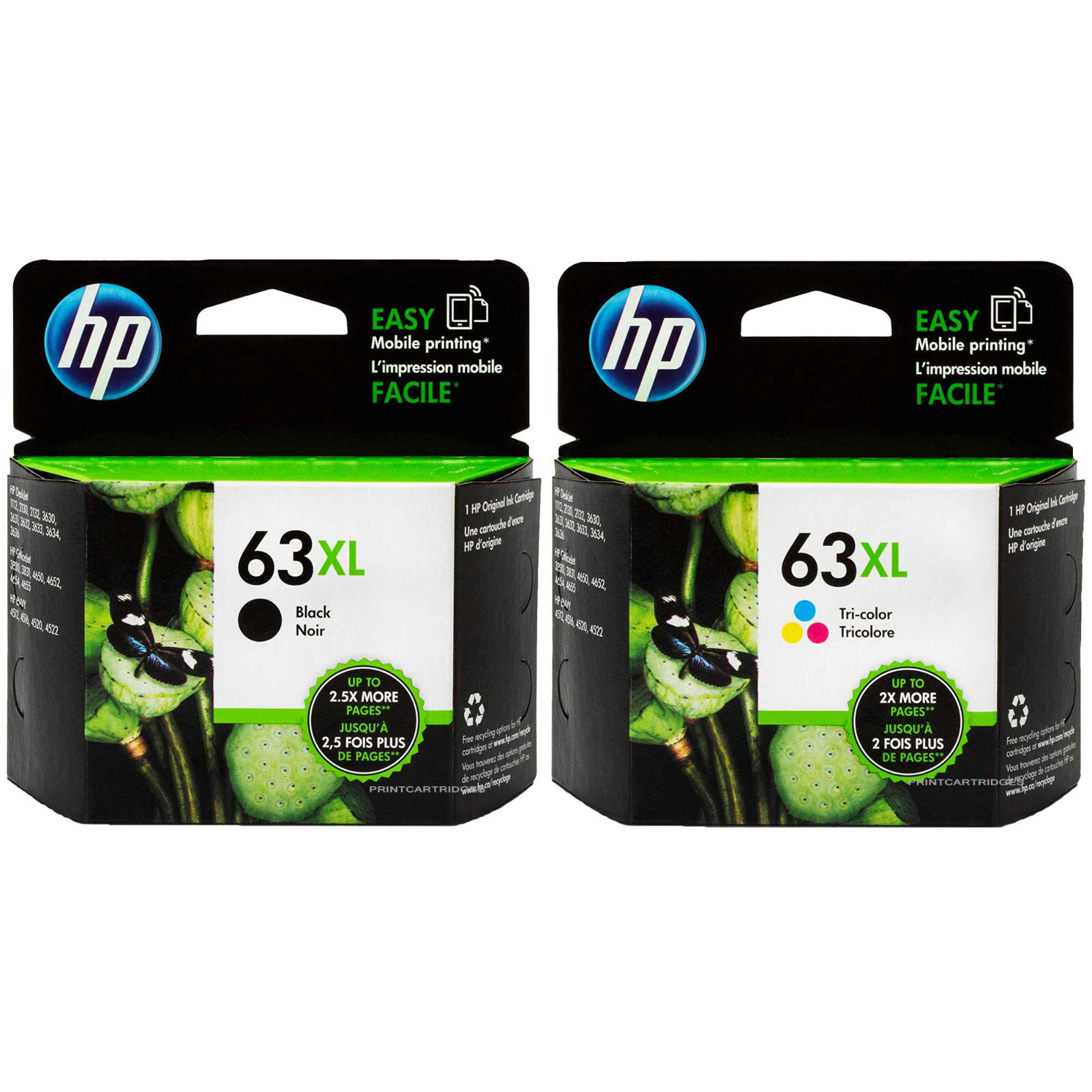 HP 63XL Black and Color Combo Genuine Ink Cartridges Set