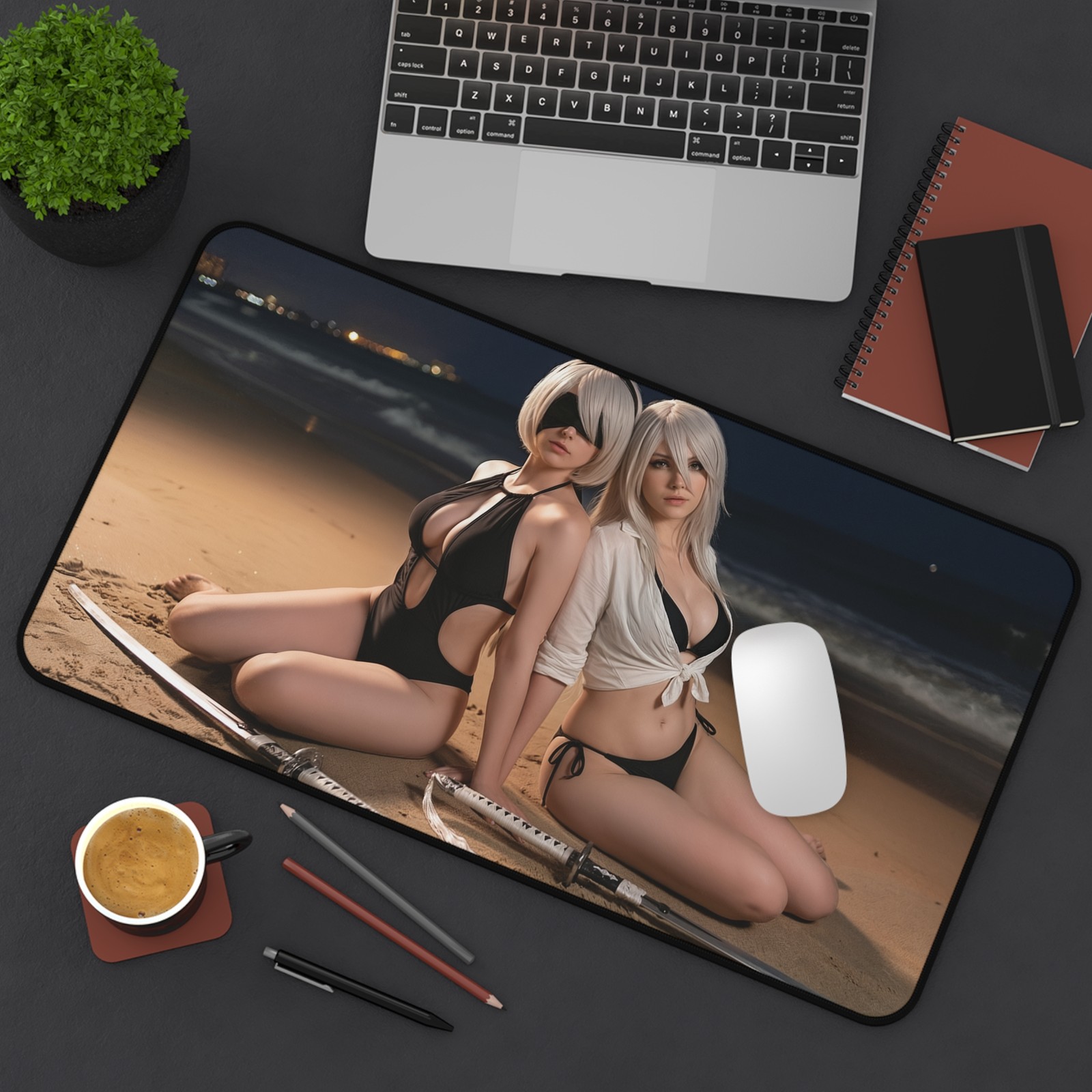 2B A2 Desk Mat, NieR Automata Mouse Pad, Android Duo Desk Decor
