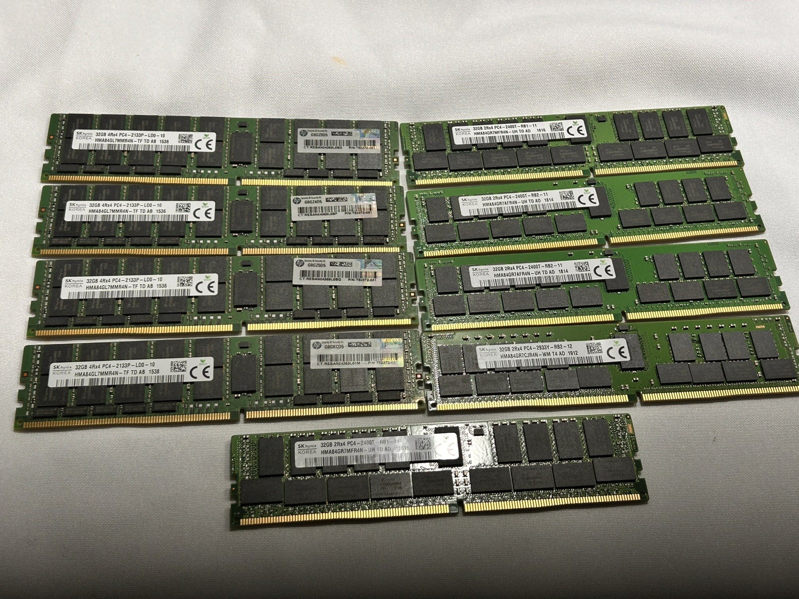 LOT OF 9 Mixer SK Hynix 32GB DDR4-2133 2400T 2933Y Server RAM