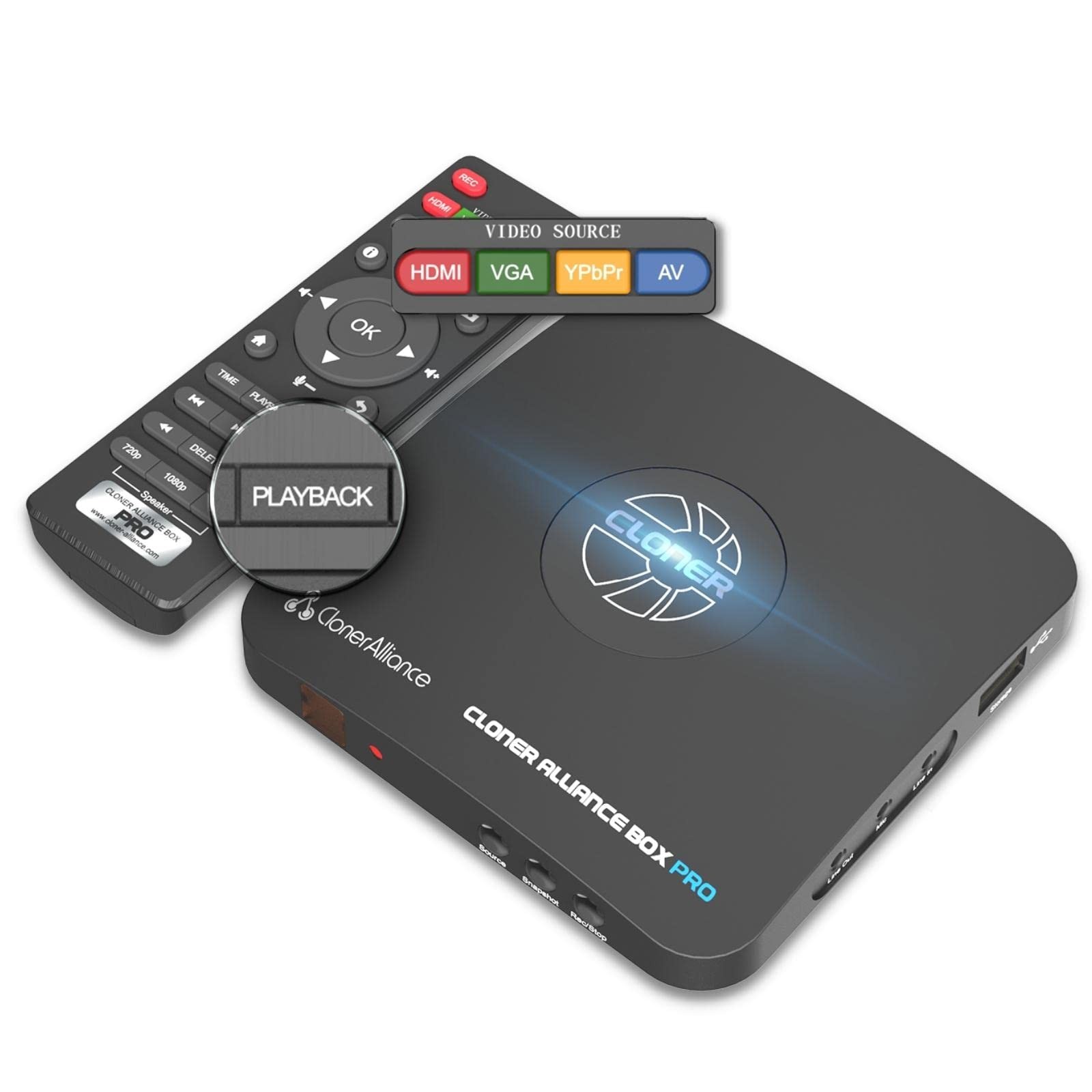 ClonerAlliance Box Pro, 1080p@60fps Video Recorder, DVR with HDMI Capture, Pl...