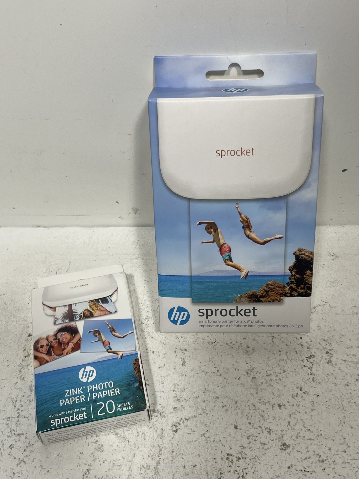 HP Sprocket 100 Portable 2”x3” White Photo Printer + 20 Extra Photo Paper
