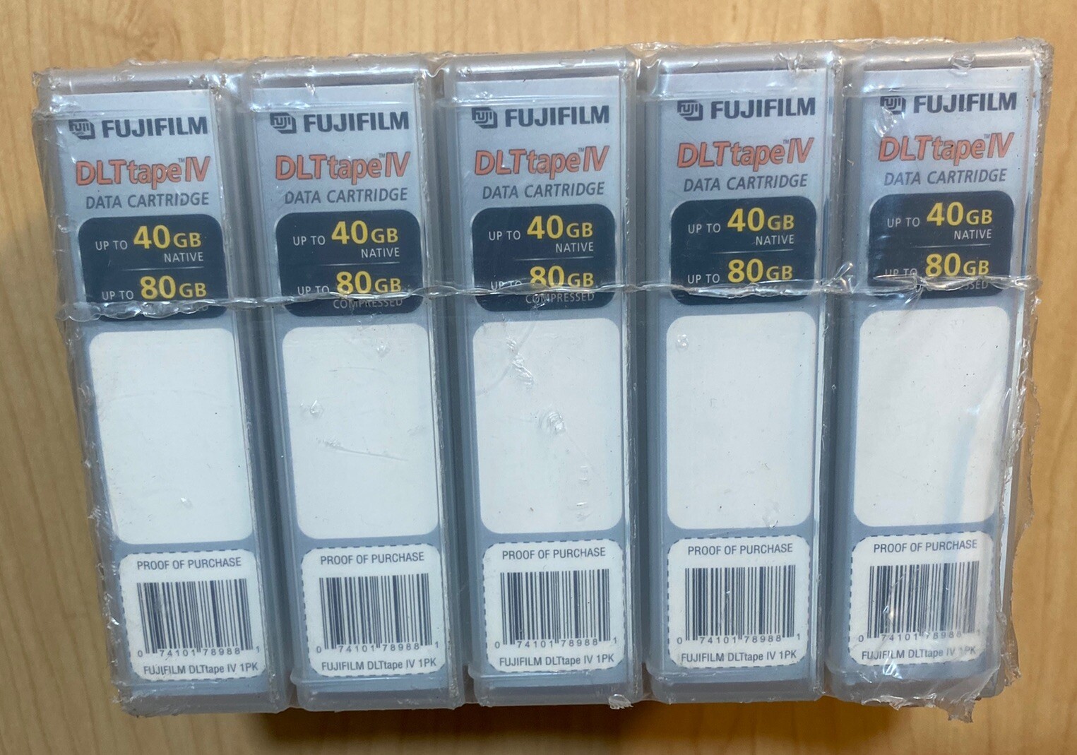 FUJIFILM DLT Tape IV Pack of 5 NEW Sealed Tapes Date Cartridge 80gb