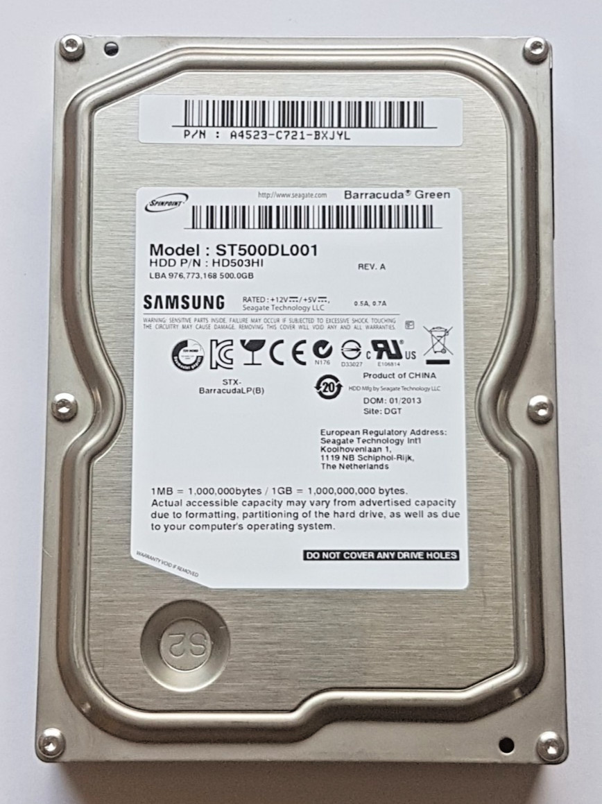 500GB SATA Samsung Barracuda HD503HI / ST500DL001 5400rpm 16MB HDD 3.5" Internal