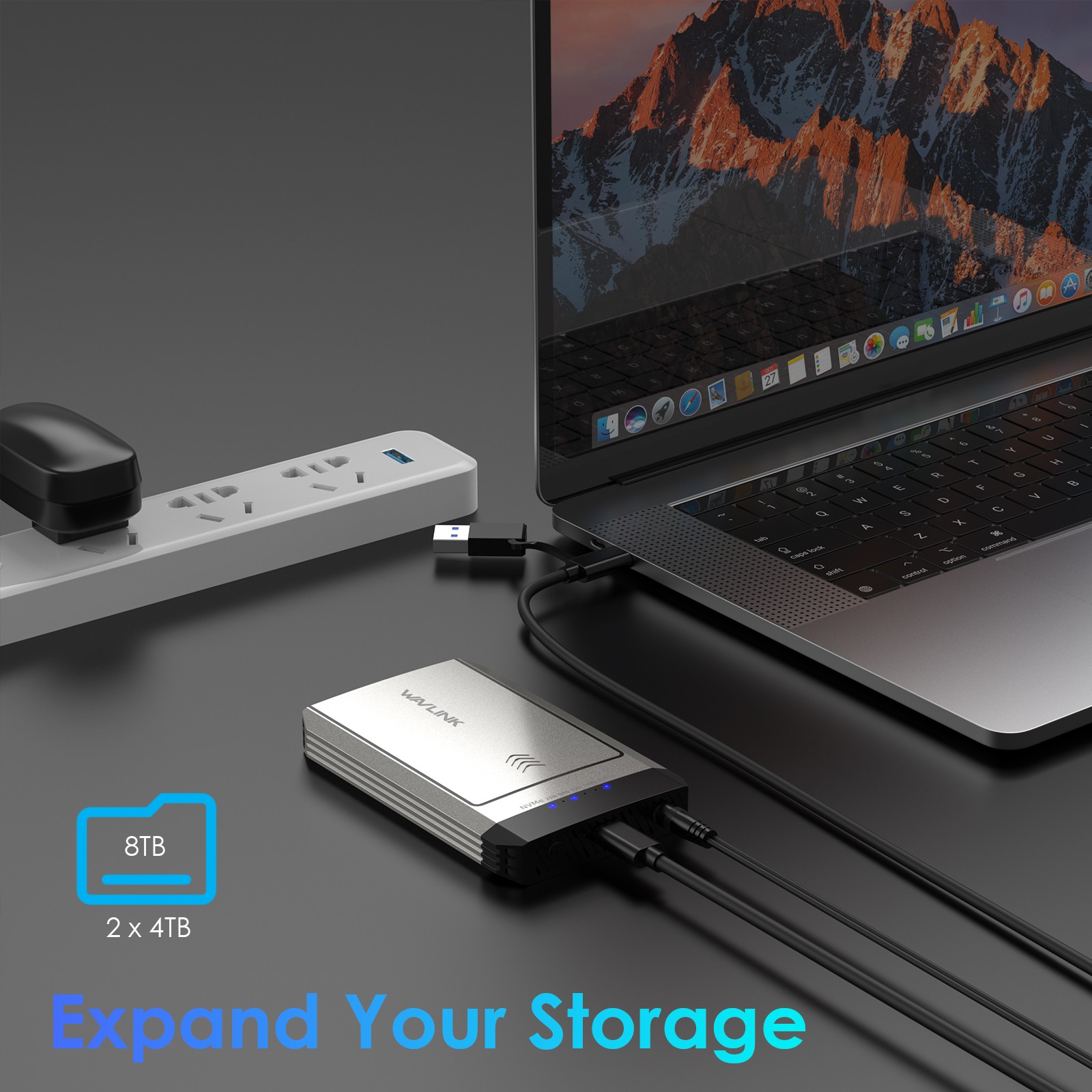 Thunderbolt 3 USB-C SSD M.2 Dual-Bay Enclosures 40Gbps Dual-Bay Offline Clone