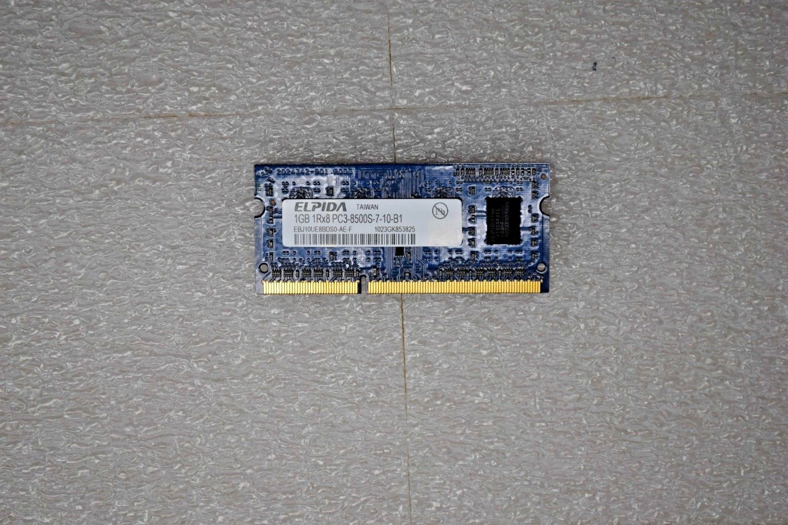 ELPIDA Memory Module 1GB ddr3-1066-PC3 8500-non-ECC Unbuffered SoDimm  55Y3712
