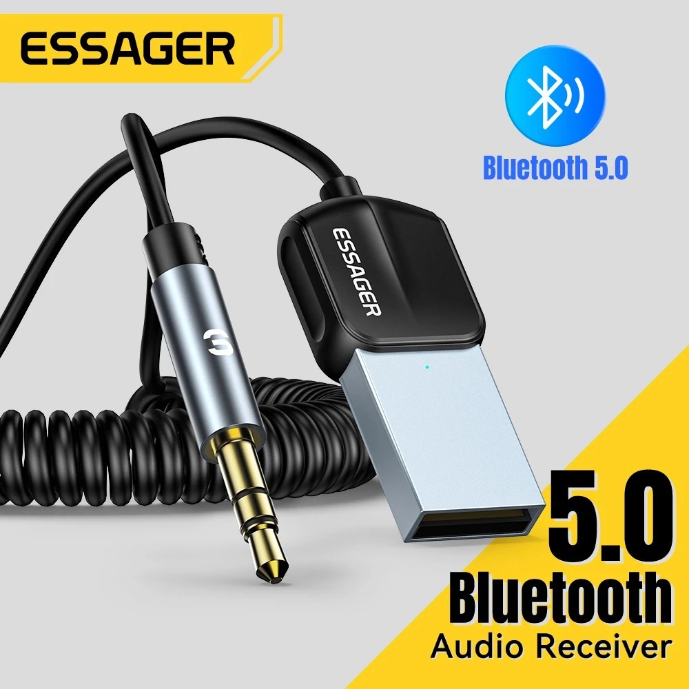 USA Aux to Bluetooth 5.1 Adapter 3.5mm Bluetooth Receiver Microphone for Car Lot