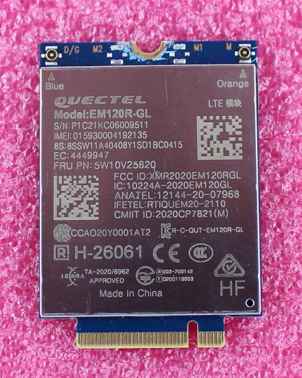 5W10V25820 - Lenovo ThinkPad T14 Quectel SDX24 EM120R-GL CAT12 PCIE WWAN Module
