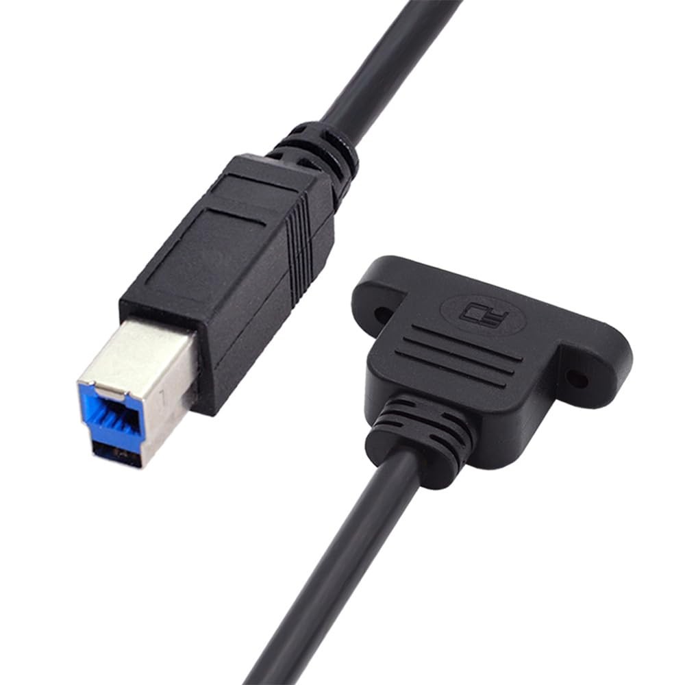 cablecc 5Gbps USB 3.0 Type B Male to Micro Female Type-B Screw Black