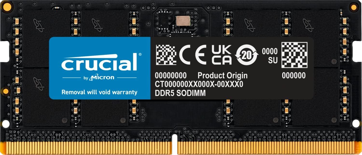 Crucial RAM 32GB DDR5 5600MT/s (or 5200MT/s or 4800MT/s) Memory  CT32G56C46S5