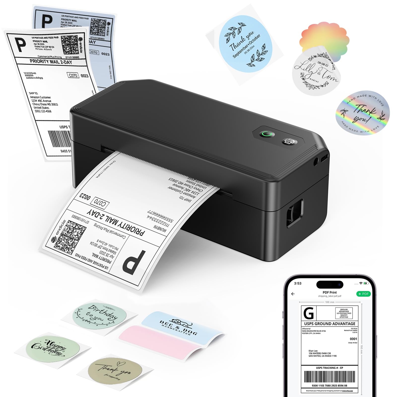 SVANTTO Bluetooth Thermal Label Printer 4x6 Shipping