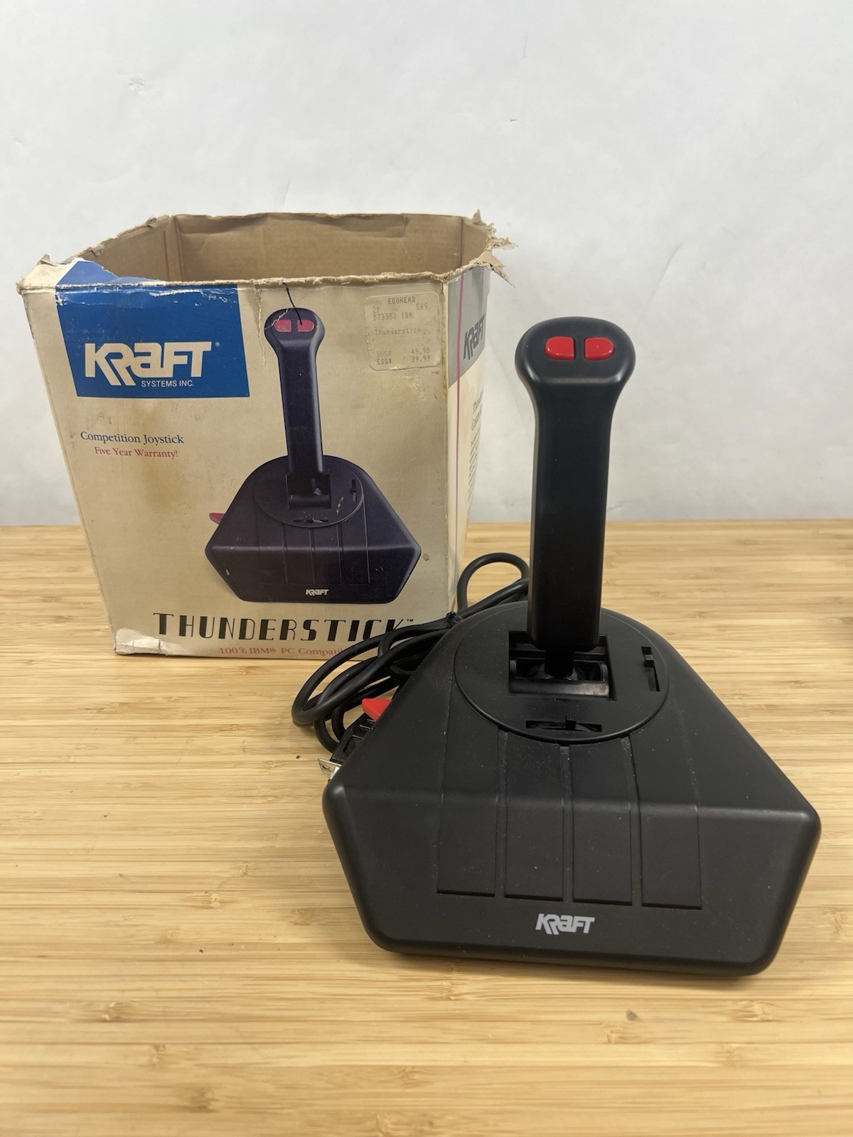 Kraft Thunderstick Vintage IBM PC Joystick Clean w/ Partial Box DOS Very Clean