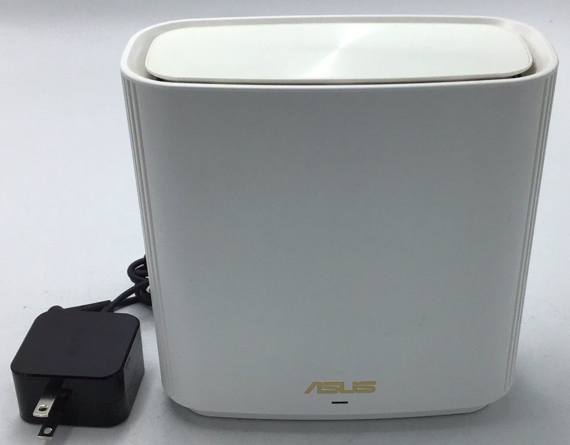 Asus AX6600 Tri-Band Mesh WiFi 6 Router (White) With Power Adapter Bundle  o701