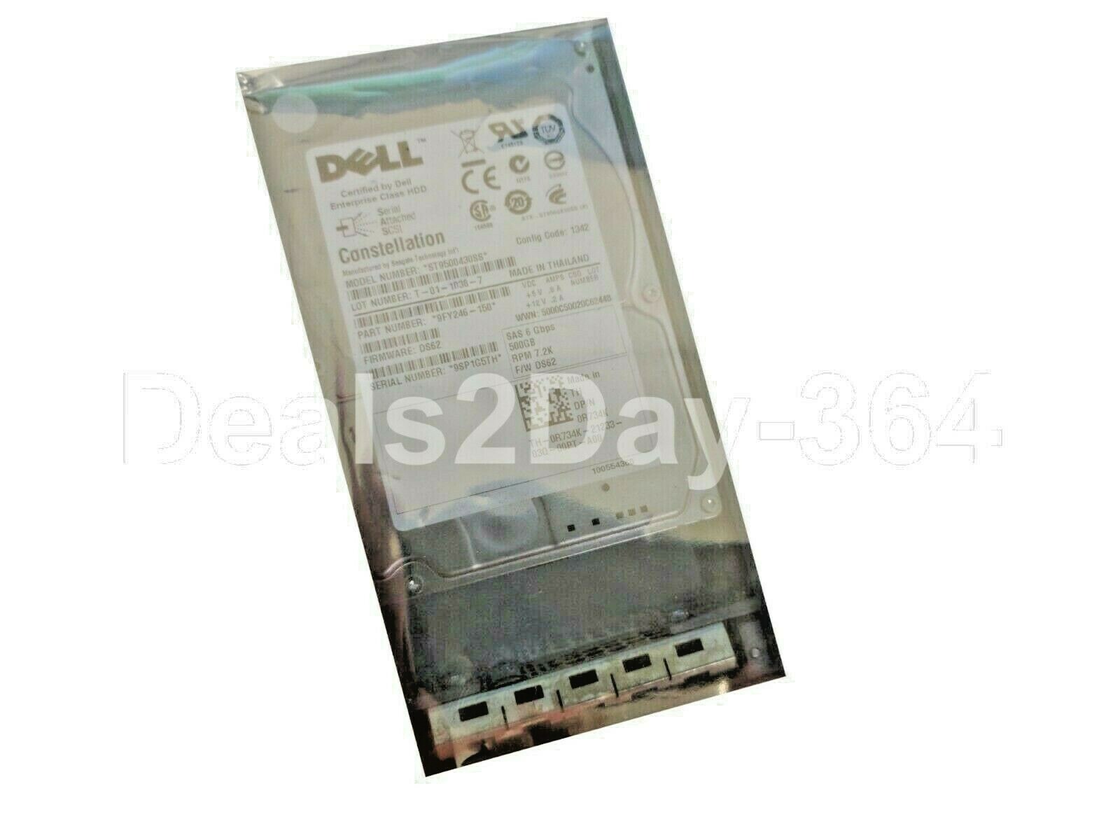 Dell R734K 0R734K 500GB 7.2K 6G 16MB 2.5in SAS Drive W/ Caddy not for laptop 