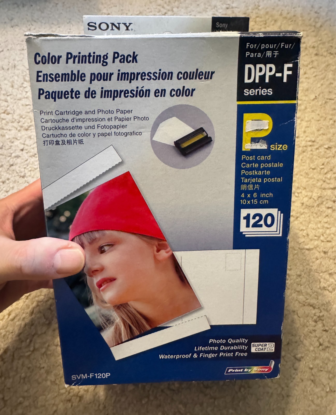 Sony SVM-F120P Color Print Pack DPP-F 4X6 120 Photo Sheets 2 Ink Cartridges