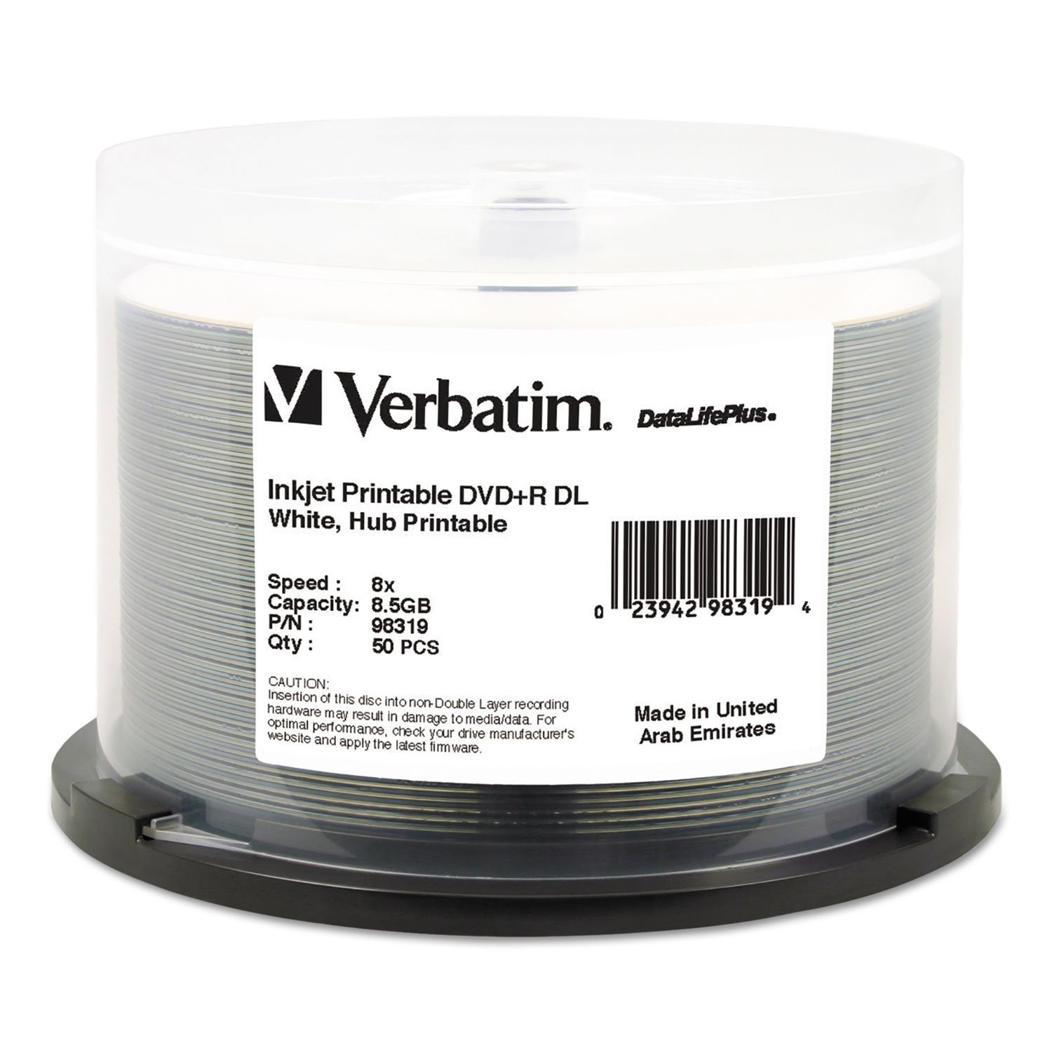 50 Pack DVD R Dual Layer 8.5GB Inkjet Printable Discs High Quality Media