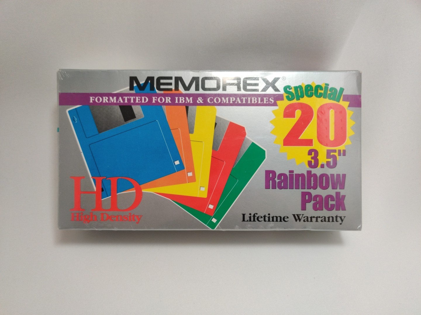Memorex Formatted 3.5" Inch Computer Diskettes HD Rainbow Pack VTG 1995 Sealed