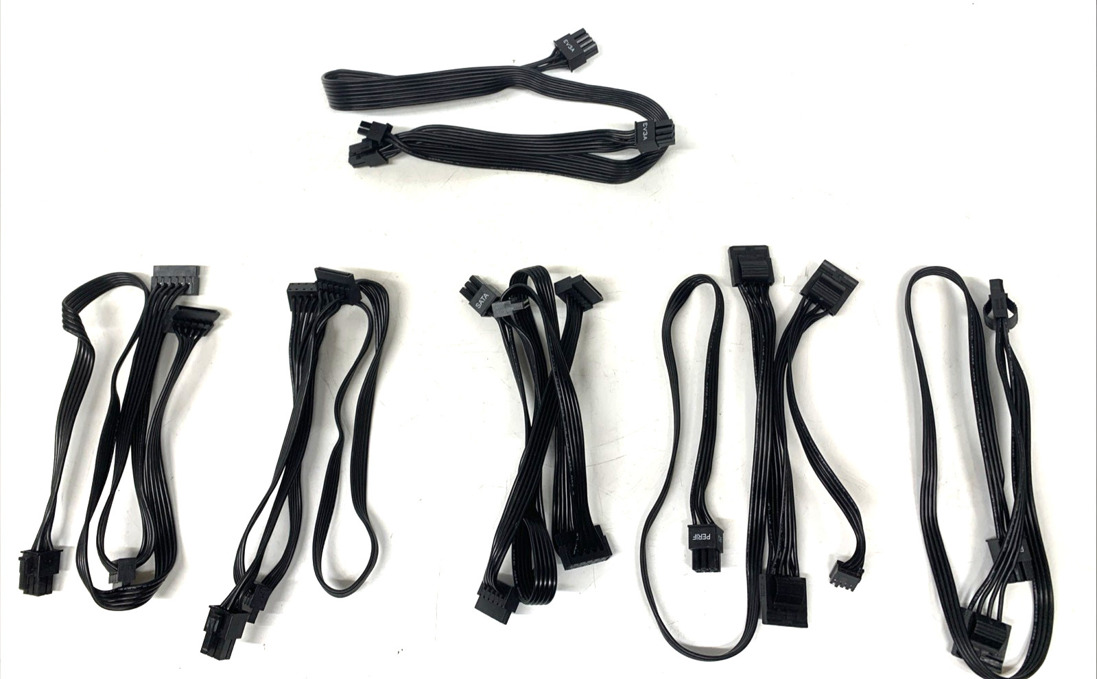 LOT of 6 Cables for EVGA 850 BQ 850W Power Supply PCI-E SATA Molex Perif