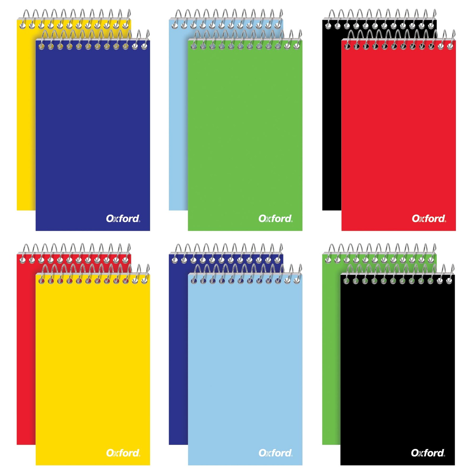 Oxford Spiral Memo Pads, Top Wire Bound, 3 x 5 12 Count (Pack of 1), Primary 