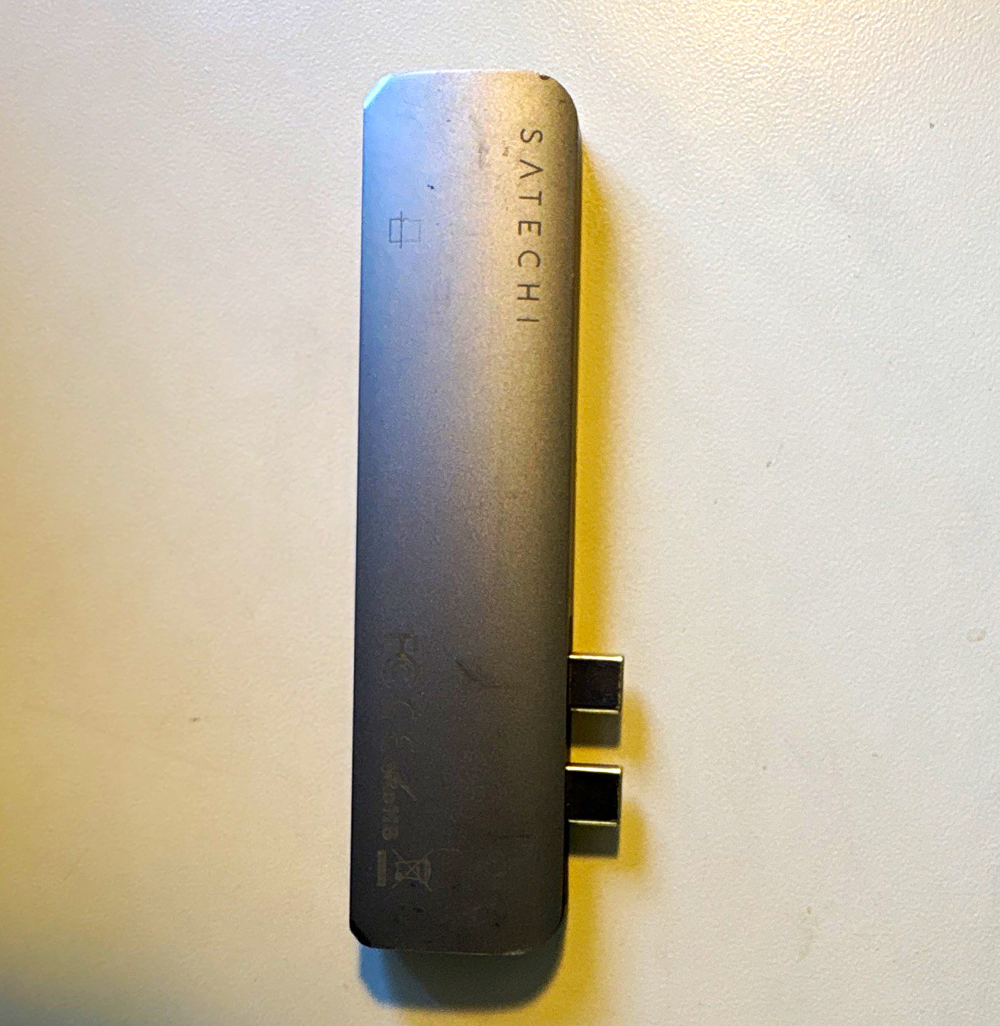 Satechi USB-C Hub Dual USB-C Male to USB-A/USB-C SD/microSD Gray