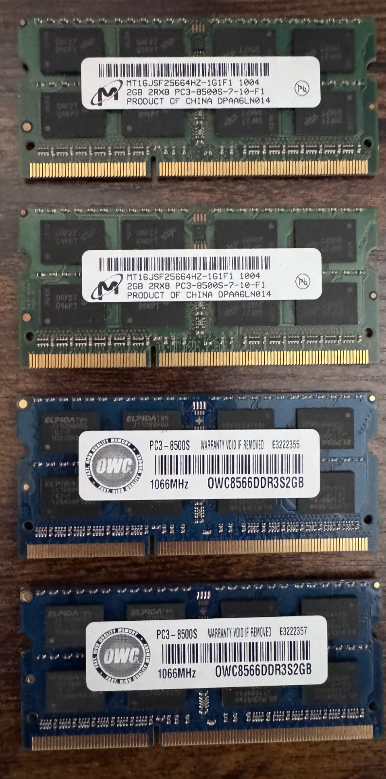 8GB (4x2GB) PC3-8500S DDR3-1066MHz RAM Kit - iMac & MacBook Pro Compatible