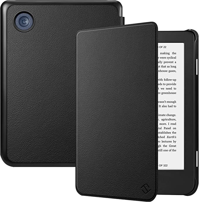 Slim Case for for 6” Kobo Clara BW (2024) Model N365 PU Leather Cover Sleep/Wake