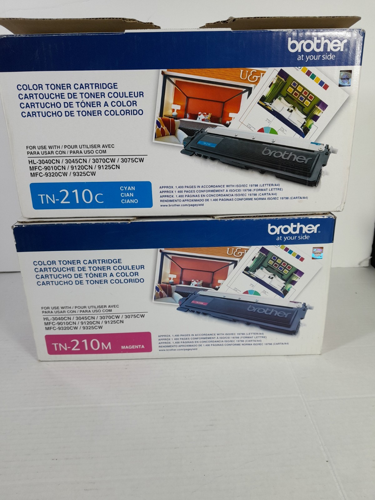 Brother TN-210M Magenta × Tn-210c Cyan Toner Cartridge NEW Open Box Lot 2