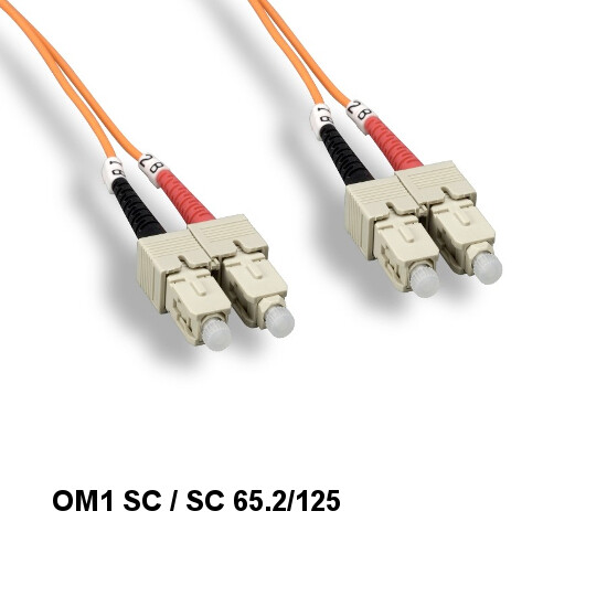 Kentek 3.28ft/1m OM1 SC to SC Multi-Mode Fiber Optic Cable 62.5/125 Duplex UPC