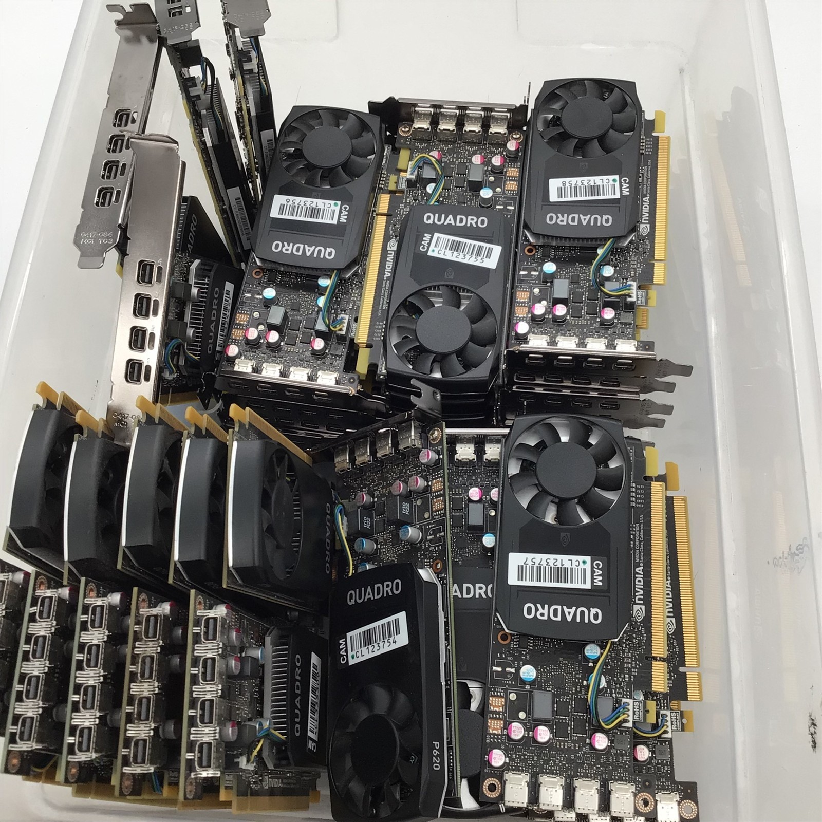 Lot 39 of Nvidia Quadro P620 2GB/P400 2GB/P1000 4GB Video Cards