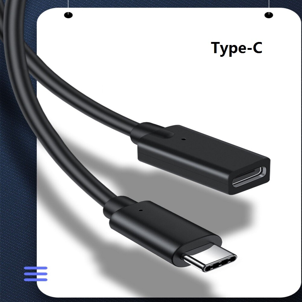 1Pcs Black USB 3.1 Type C Male to Female Charging Data Extension Cable 30cm New