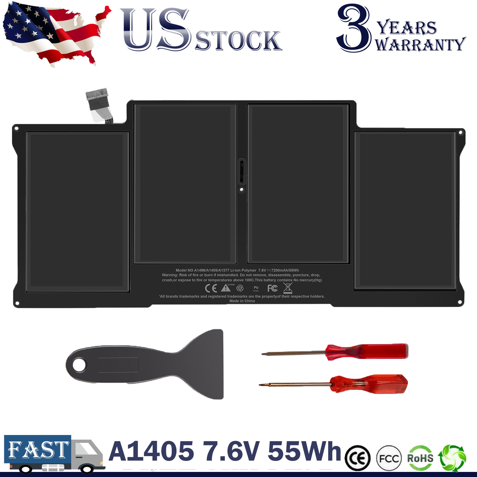 Lot A1405 Battery For Apple Macbook Air 13" A1496 A1466 2013 2014 2015 2017