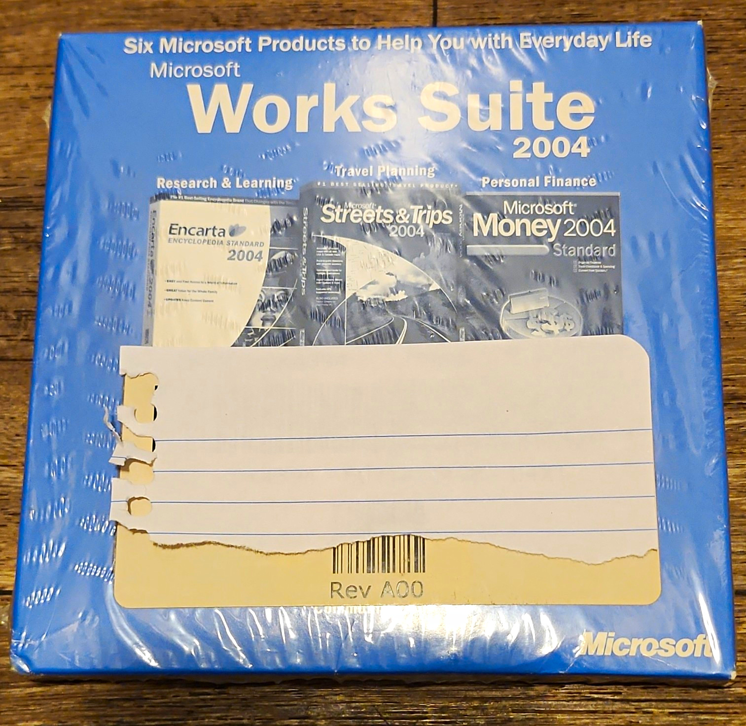 Microsoft Works Suite 2004 CD for Windows English Money Encarta street and trips