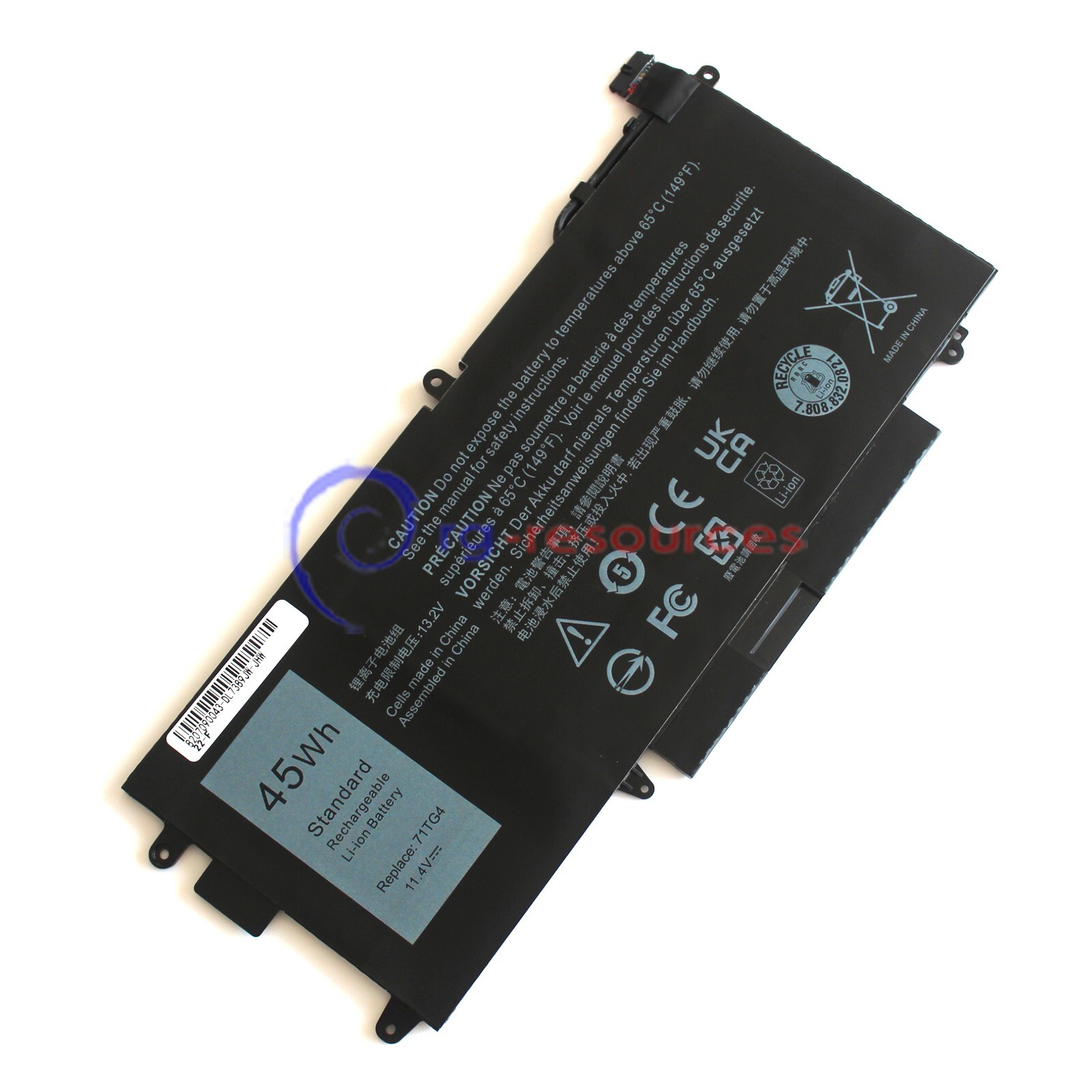 71TG4 K5XWW 11.4V 45Wh Battery for Dell Latitude 5289 7390 7389 P29S 2-IN-1 P29S