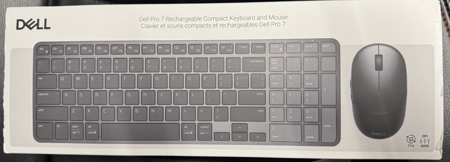 Dell Pro 7 Compact KM746 Wireless Keyboard & Mouse Combo **Sealed NIB** Dual OS